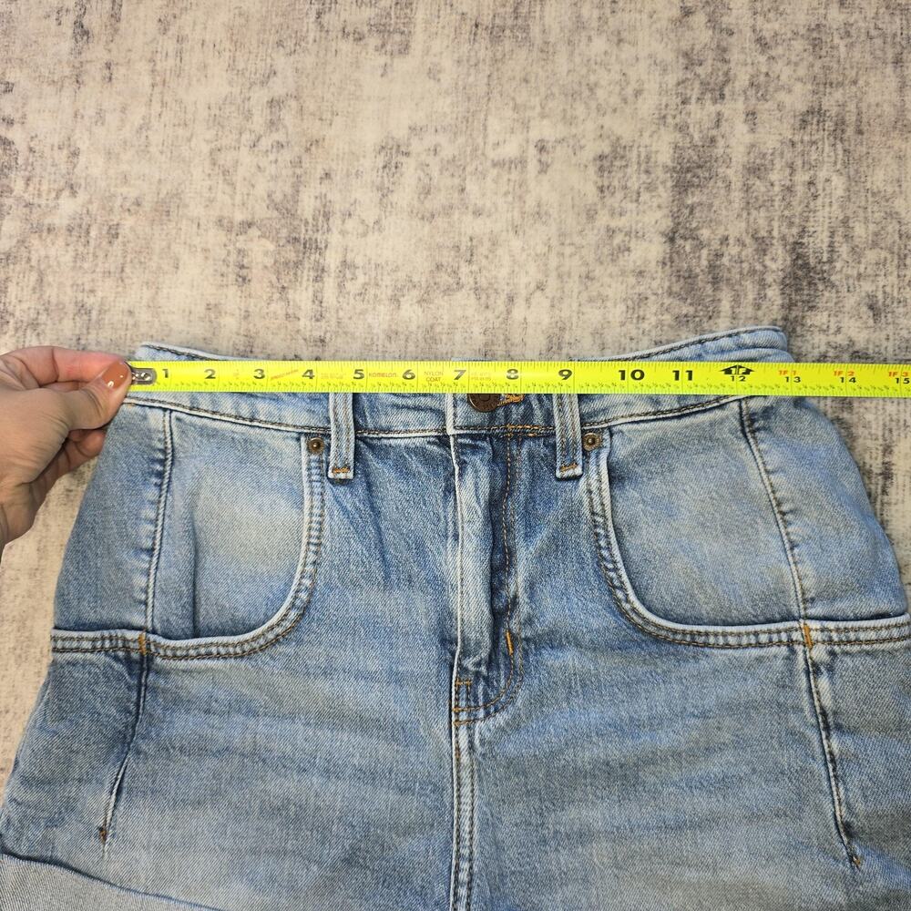 BDG High Rise Stretch Roll Hem Shorts Womens 26 Denim Cuffed Urban Outfitters - Picture 2 of 9